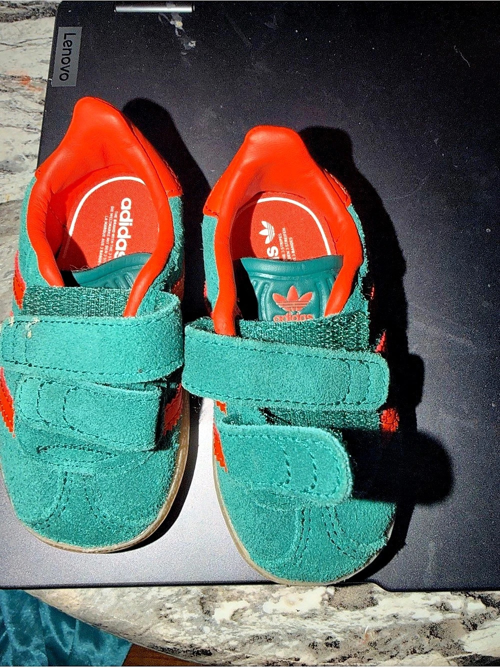 adidas Gazelle CF I Toddler Green & Orange Kids US 4K